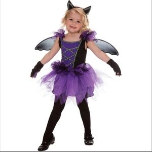 🎃 3T / 4T • Bat Fairy Purple and Black Halloween Costume - 5 Piece Set